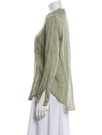 Calypso St. Barth Linen Long Sleeve Button-Up Top