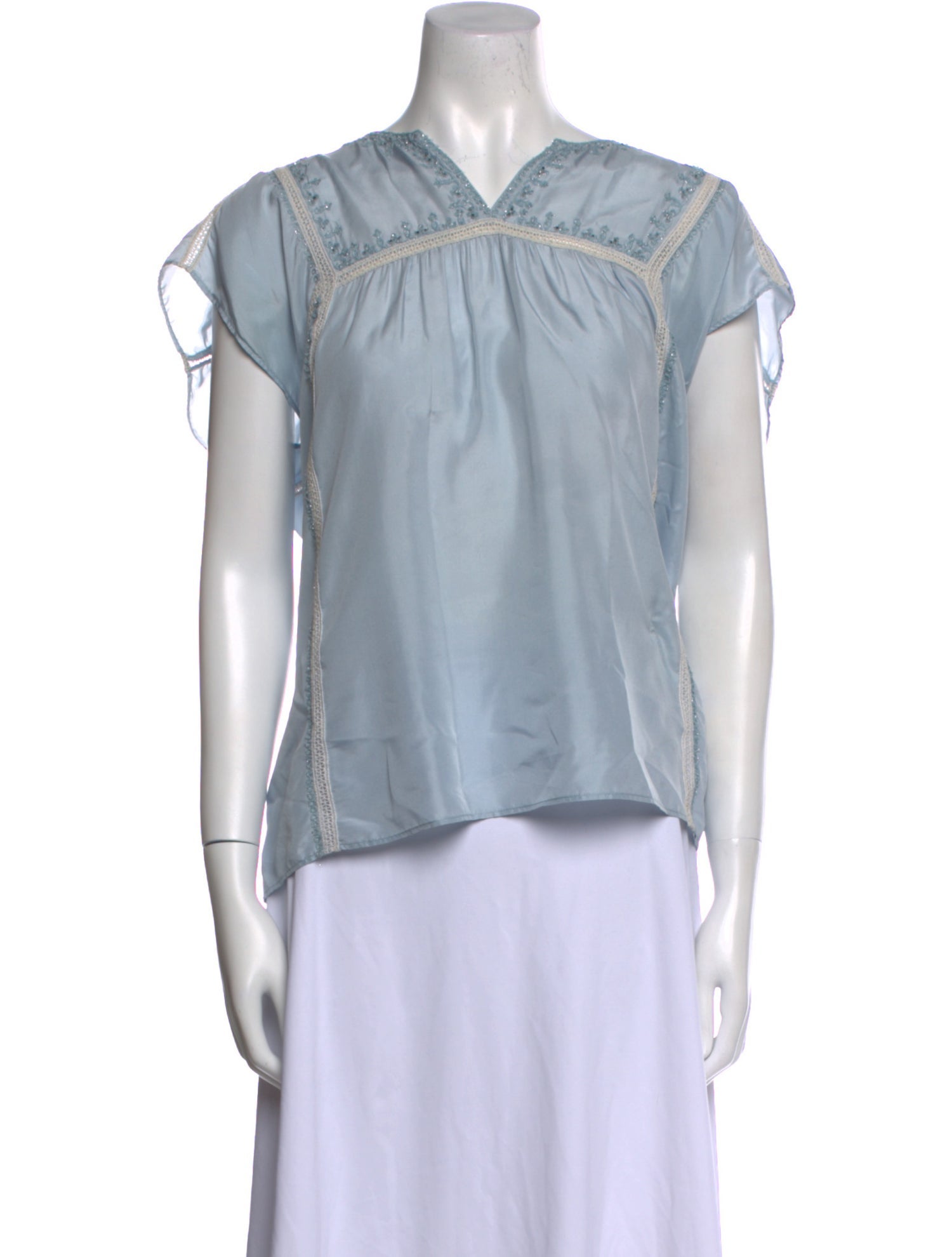 Calypso St. Barth Silk V-Neck Top