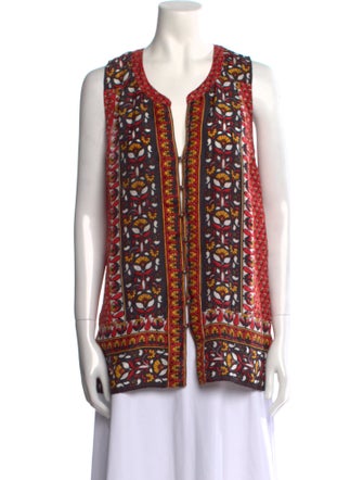 Calypso St. Barth Silk Printed Blouse