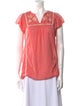 Calypso St. Barth V-Neck Short Sleeve Blouse