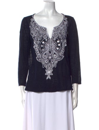 Calypso St. Barth Linen Printed Top