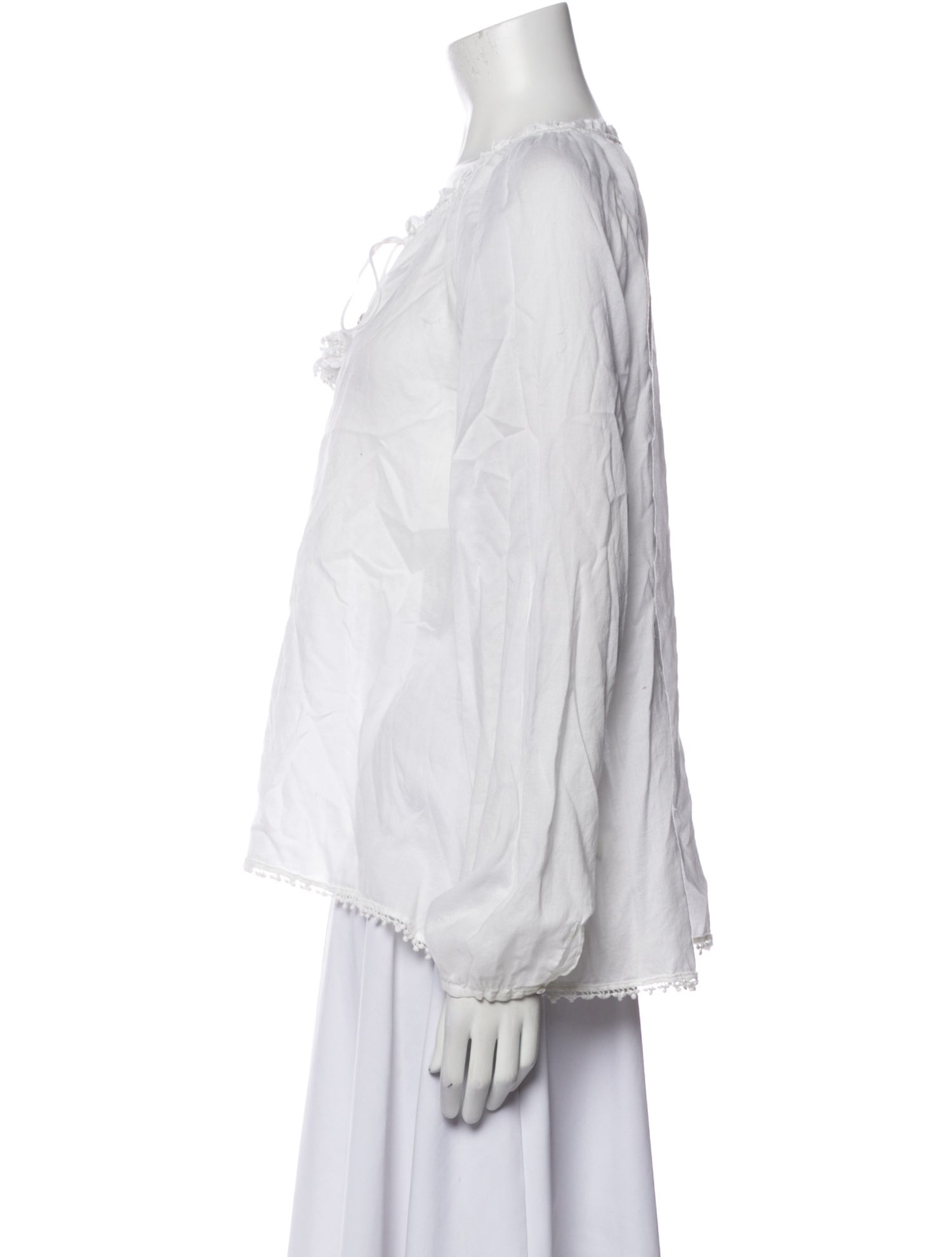 Calypso St. Barth V-Neck Long Sleeve Blouse