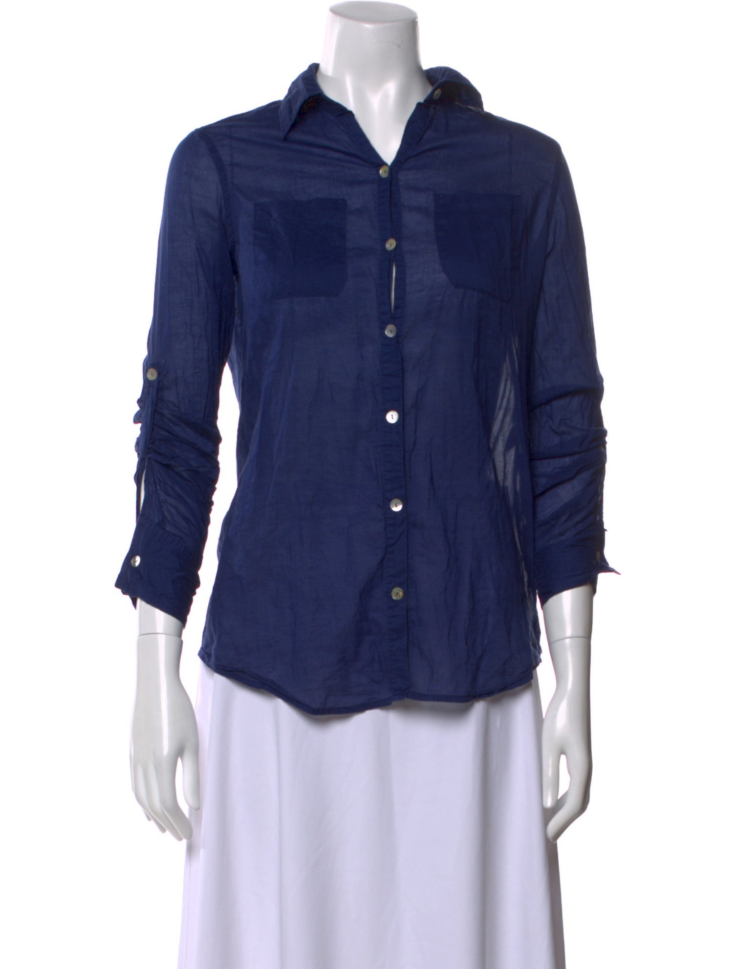 Calypso St. Barth Three-Quarter Sleeve Button-Up Top