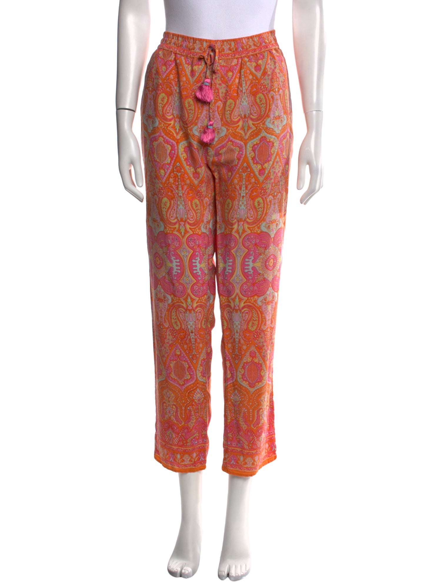 Calypso St. Barth Silk Straight Leg Pants
