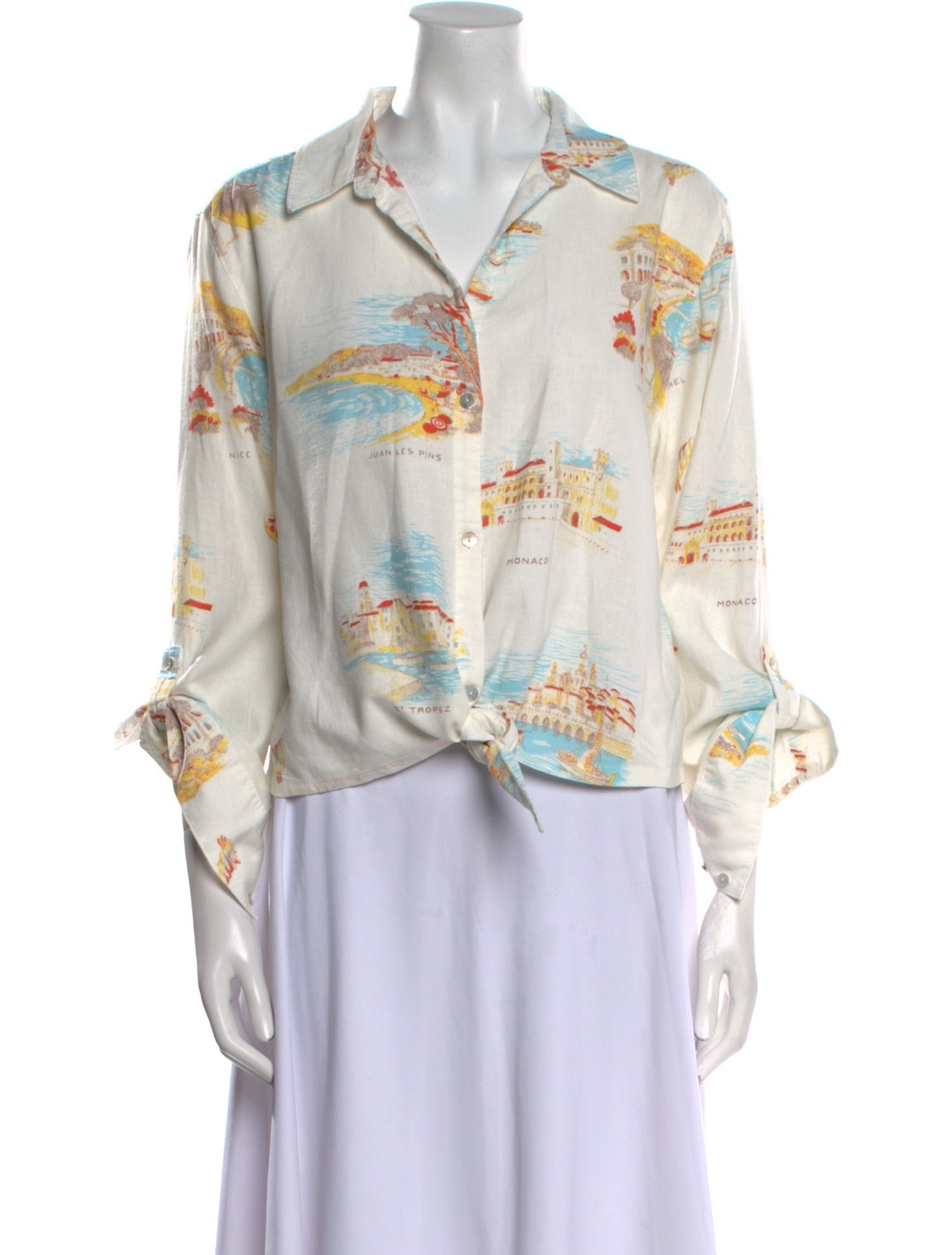 Calypso St. Barth Floral Print V-Neck Blouse