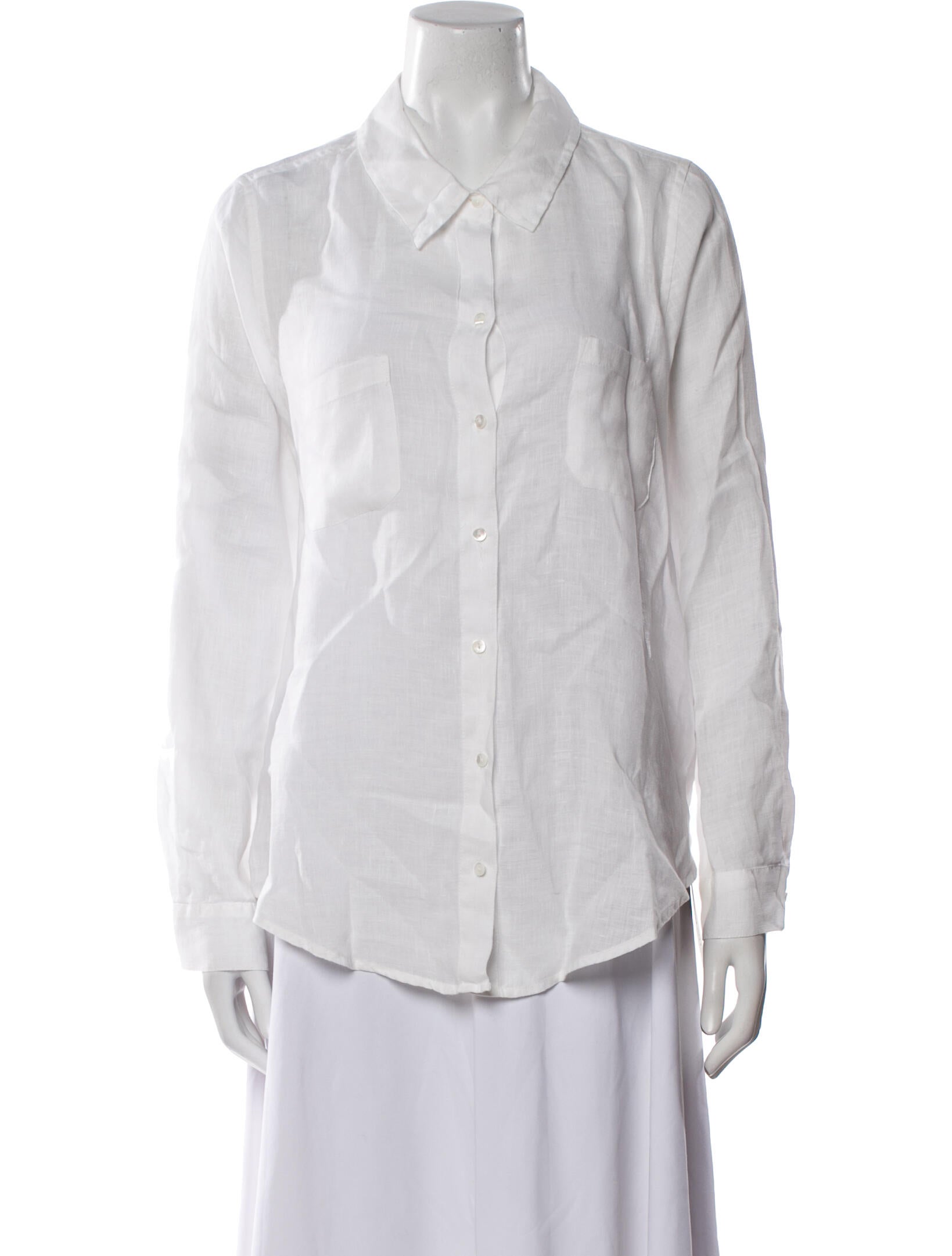 Calypso St. Barth Linen Long Sleeve Button-Up Top
