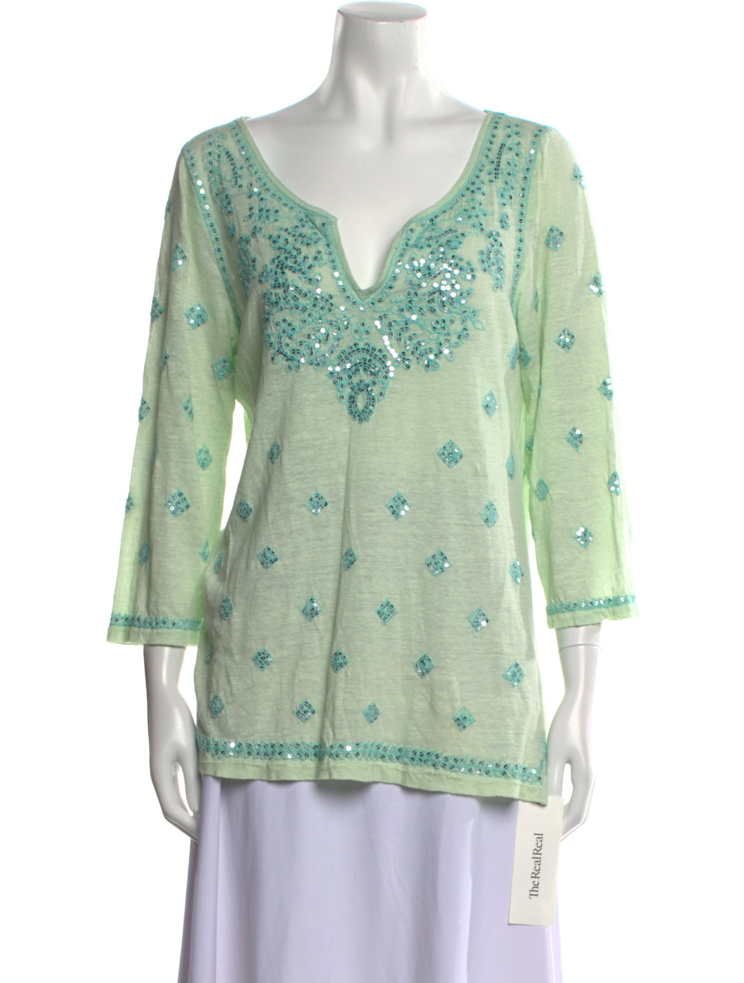 Calypso St. Barth Linen Printed Tunic