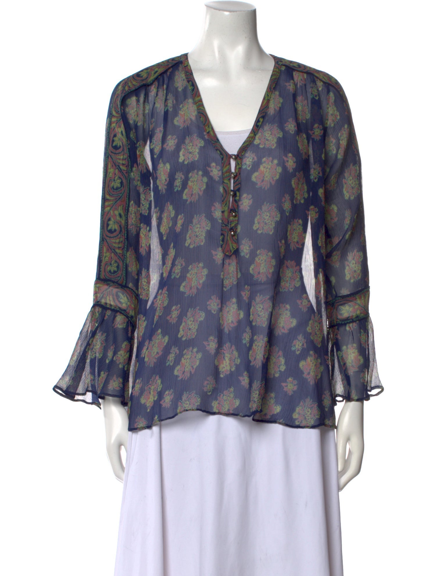 Calypso St. Barth Silk Printed Blouse