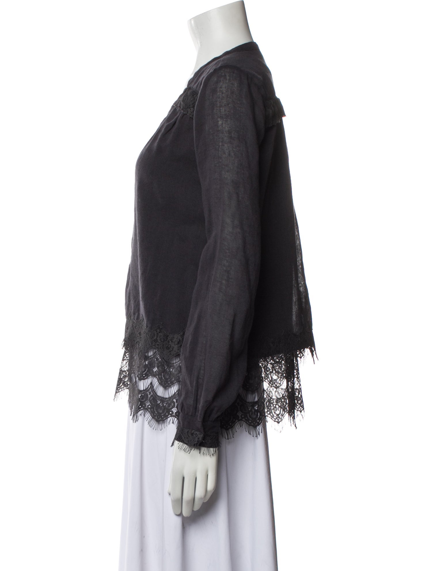 Calypso St. Barth V-Neck Long Sleeve Blouse