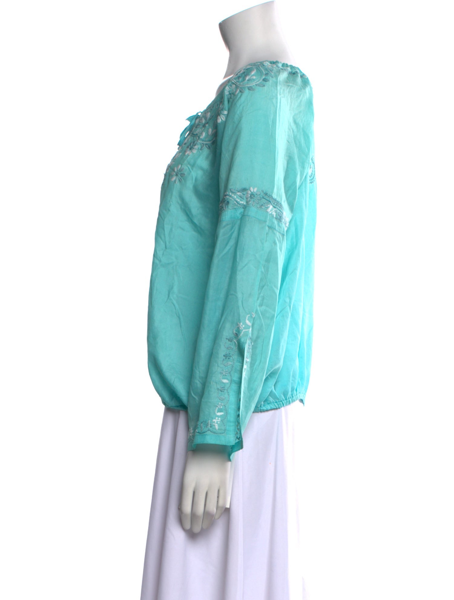 Calypso St. Barth Silk Scoop Neck Blouse