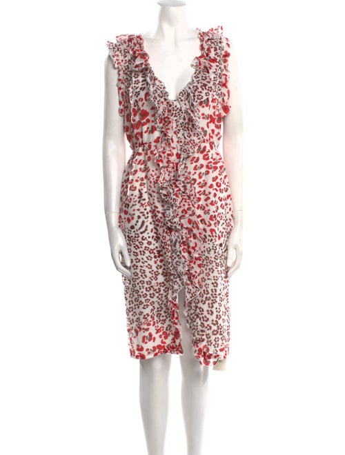 Calypso St. Barth Animal Print Midi Length Dress