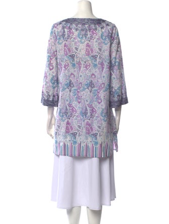 Calypso St. Barth Paisley Print V-Neck Tunic