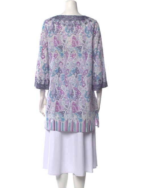 Calypso St. Barth Paisley Print V-Neck Tunic
