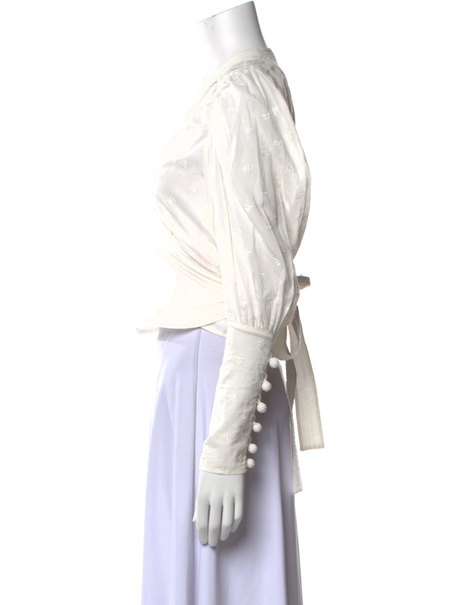 Calypso St. Barth V-Neck Long Sleeve Crop Top