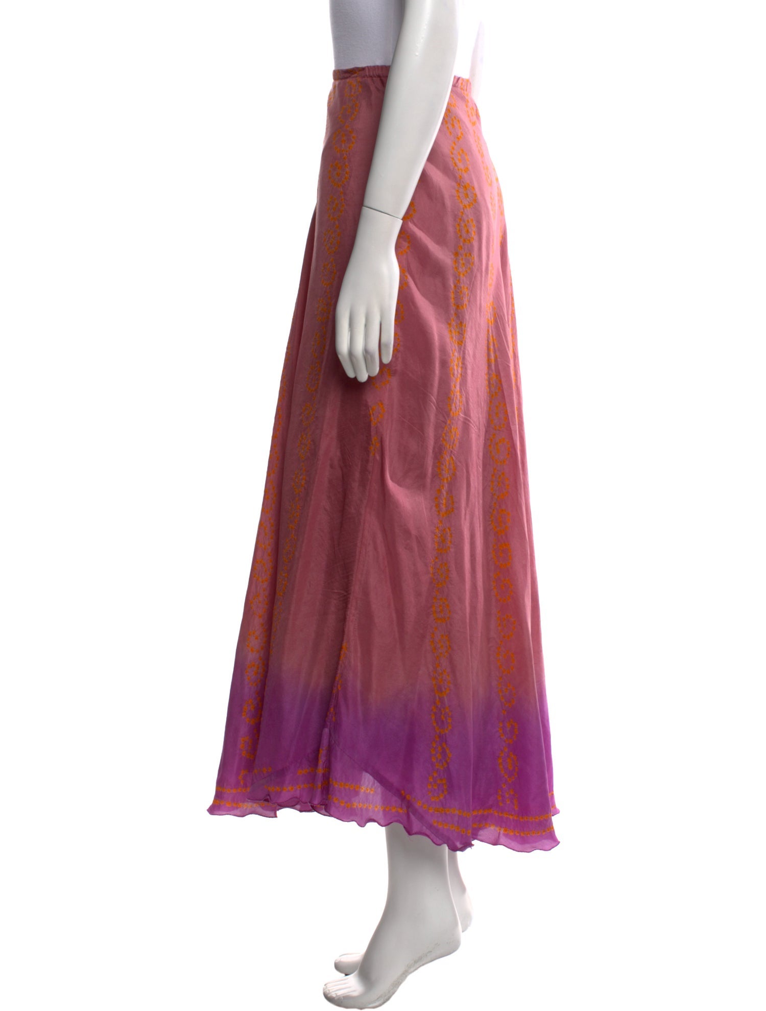 Calypso St. Barth Silk Midi Length Skirt