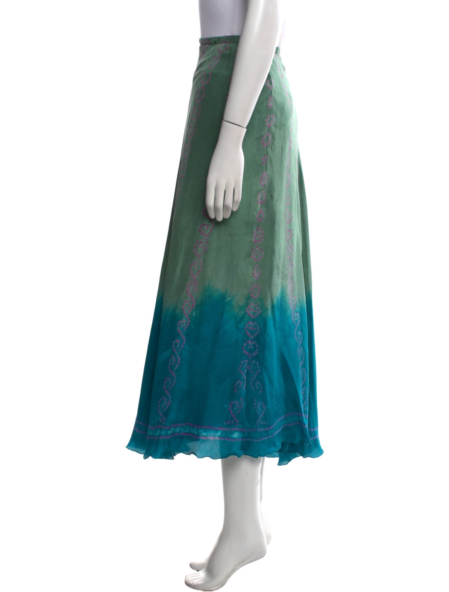 Calypso St. Barth Silk Midi Length Skirt