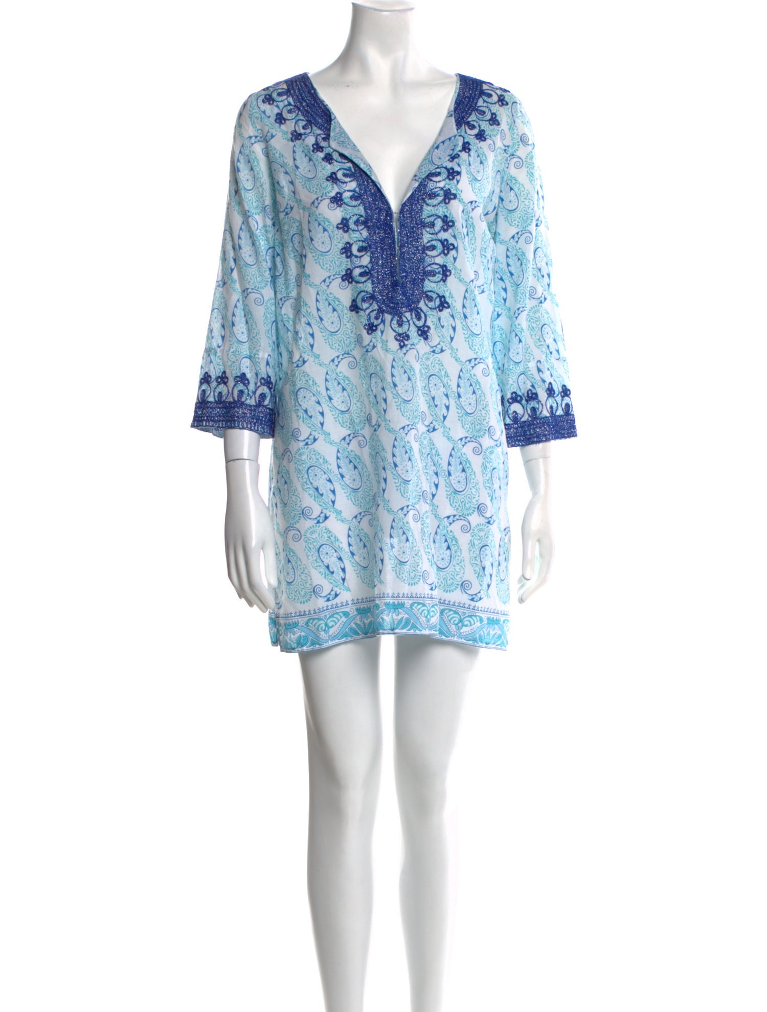Calypso St. Barth Paisley Print Mini Dress