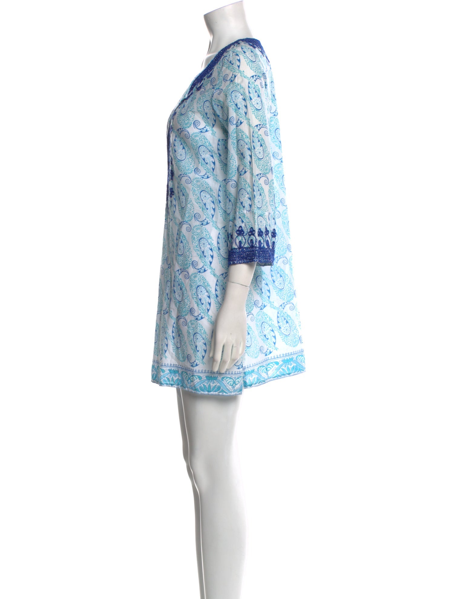 Calypso St. Barth Paisley Print Mini Dress