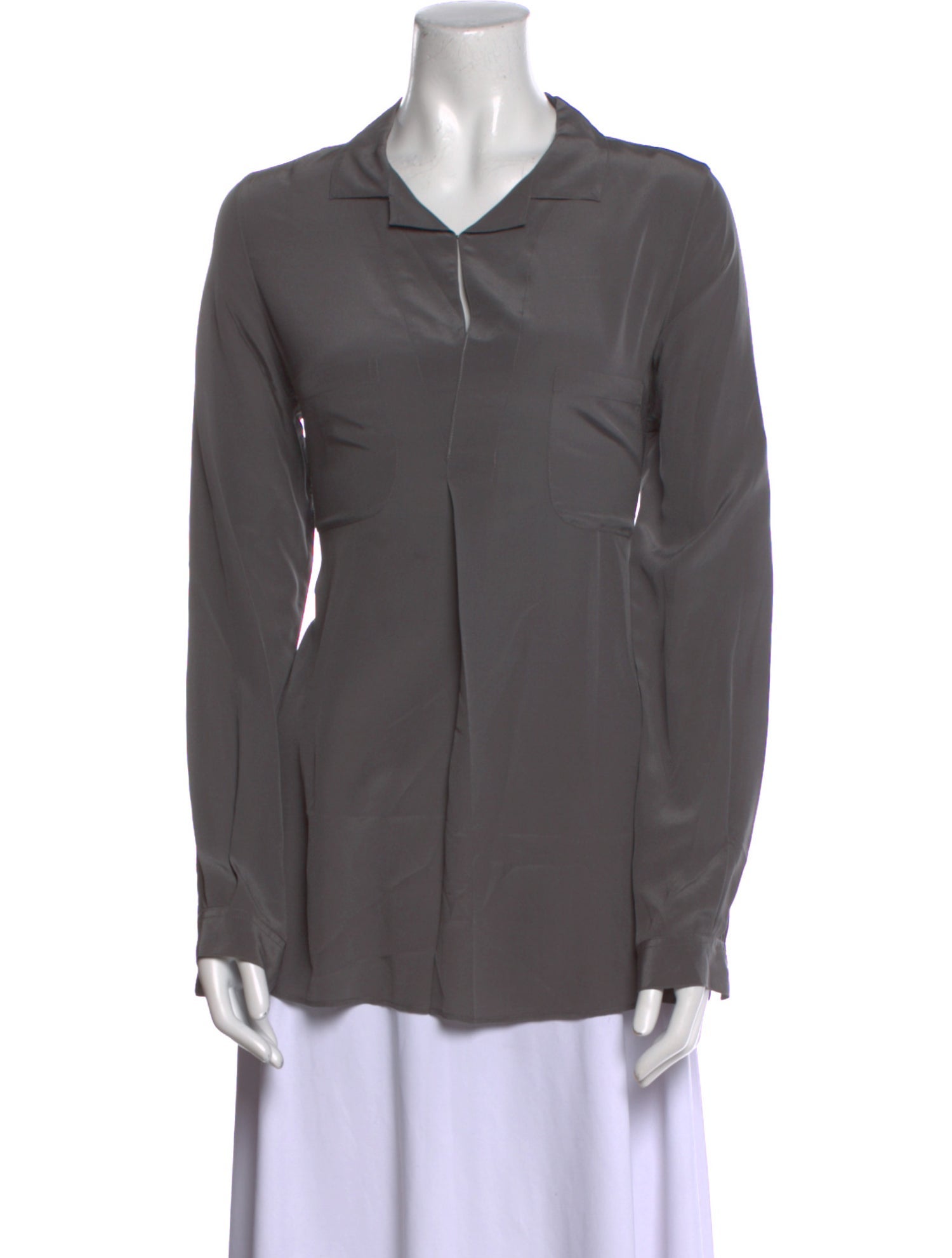 Calypso St. Barth Silk Long Sleeve Button-Up Top