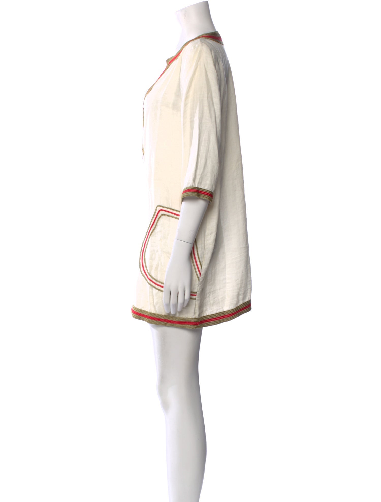 Calypso St. Barth Linen Graphic Print Tunic