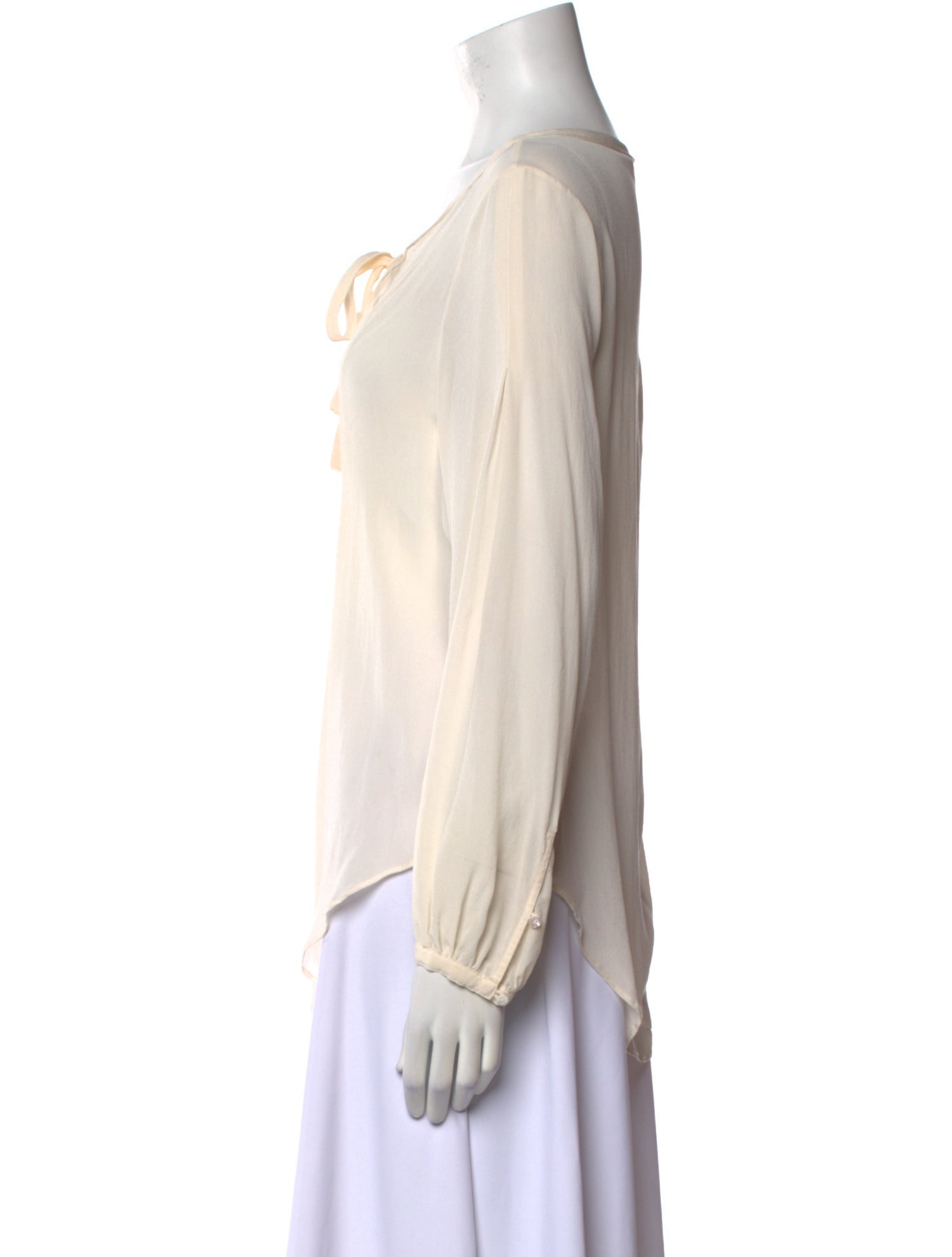 Calypso St. Barth Silk Tie Neck Blouse