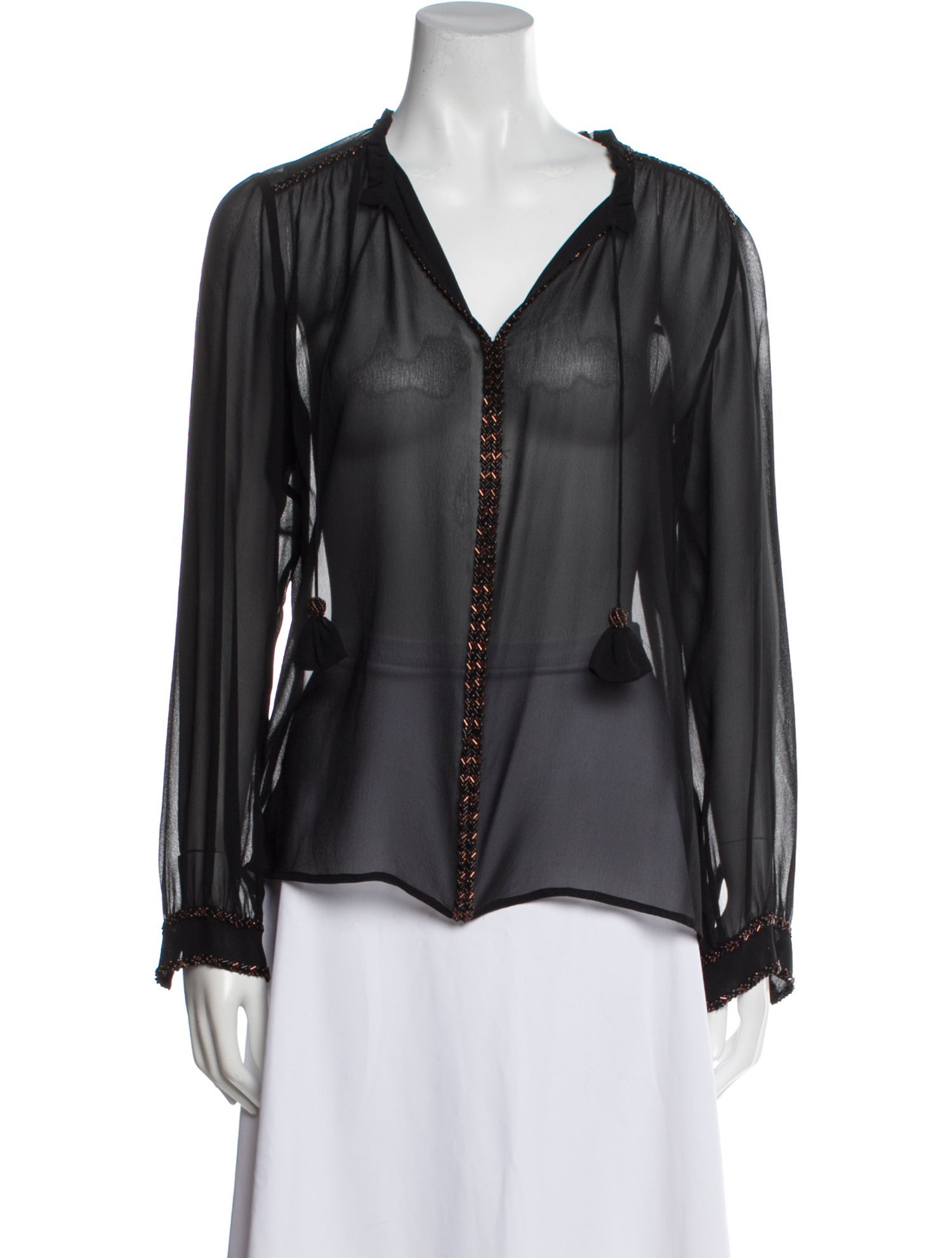 Calypso St. Barth Silk V-Neck Blouse w/ Tags