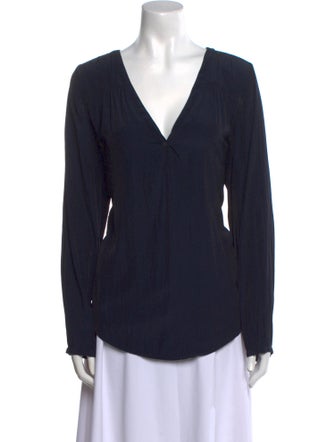 Calypso St. Barth V-Neck Long Sleeve Blouse
