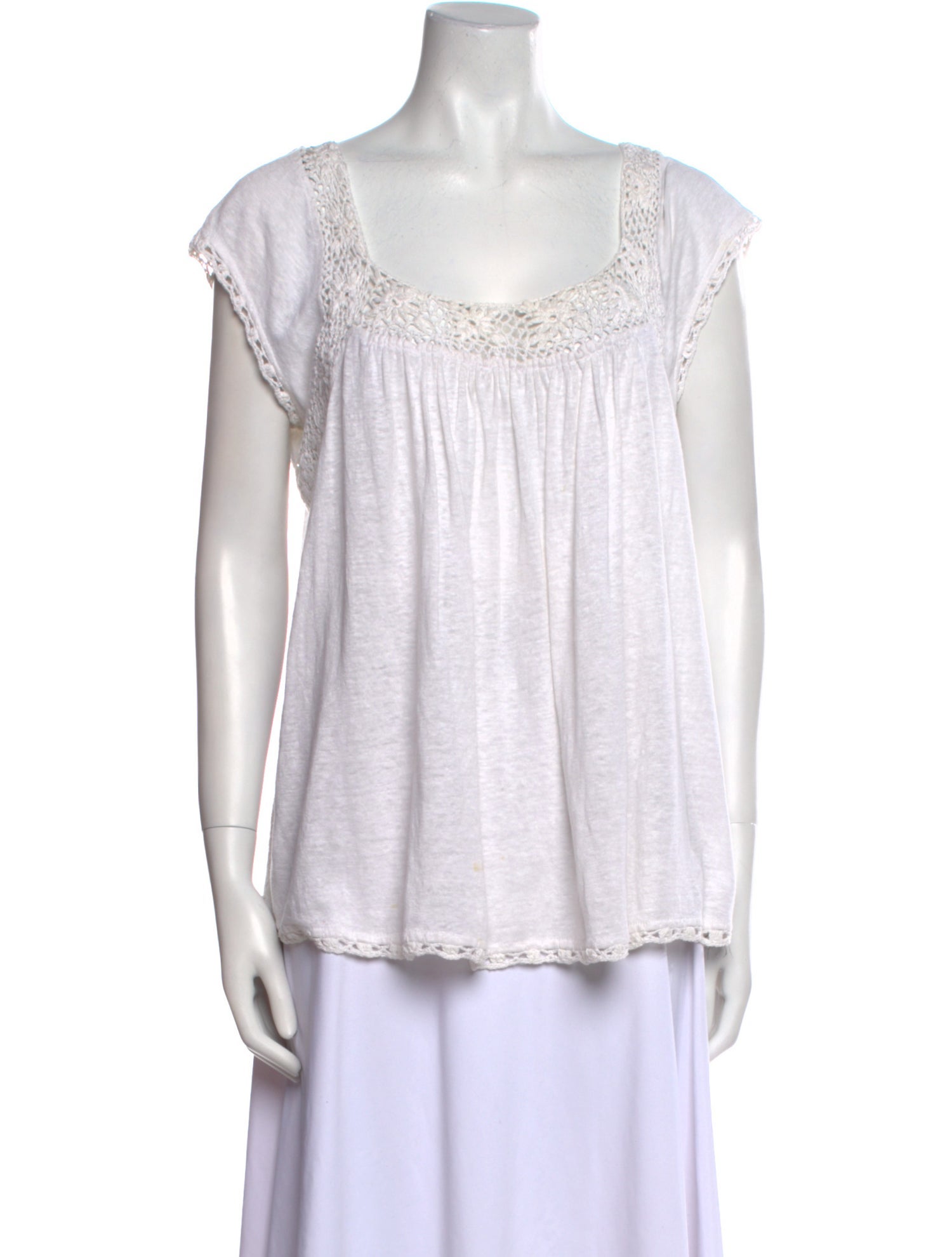 Calypso St. Barth Linen Square Neckline Blouse