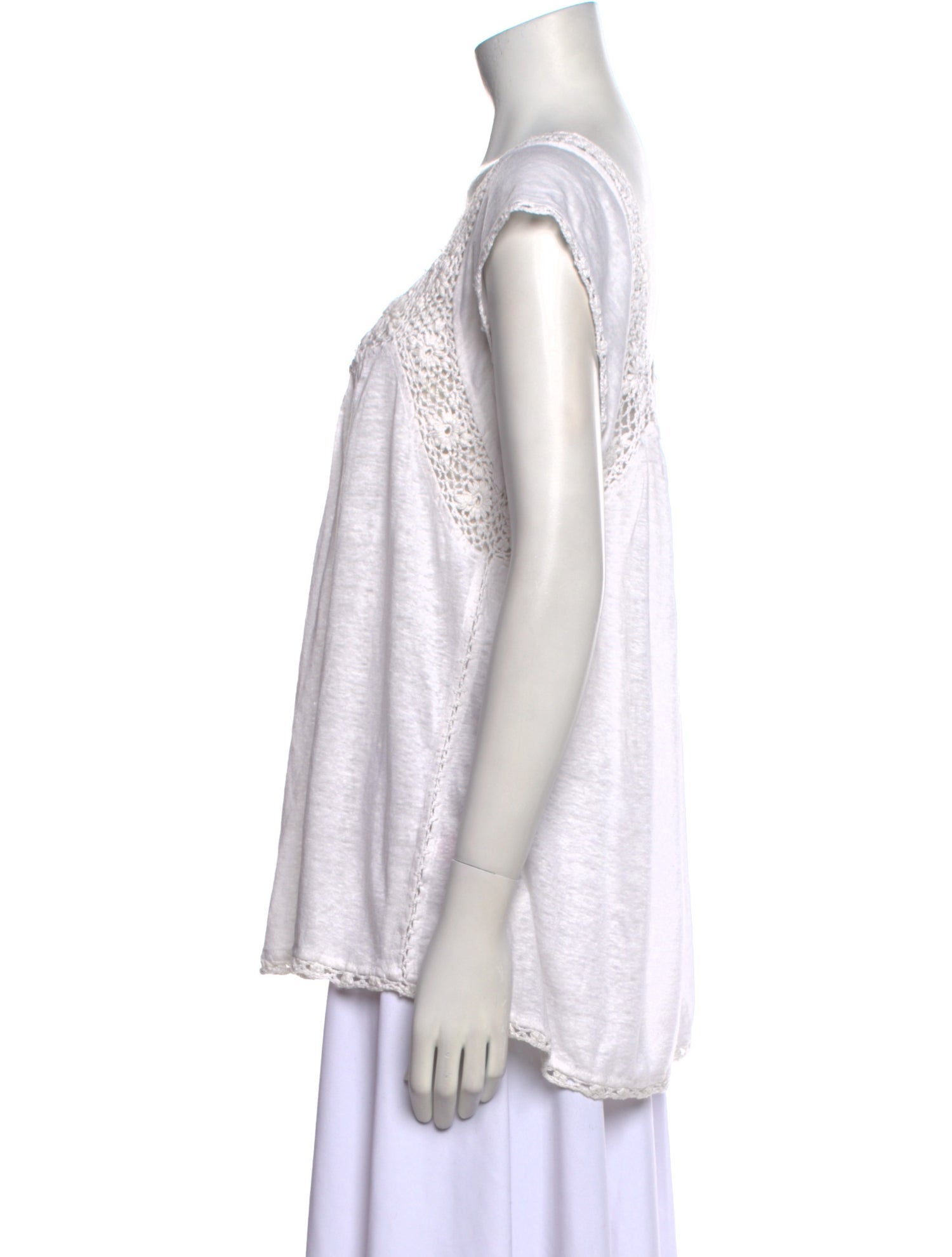 Calypso St. Barth Linen Square Neckline Blouse