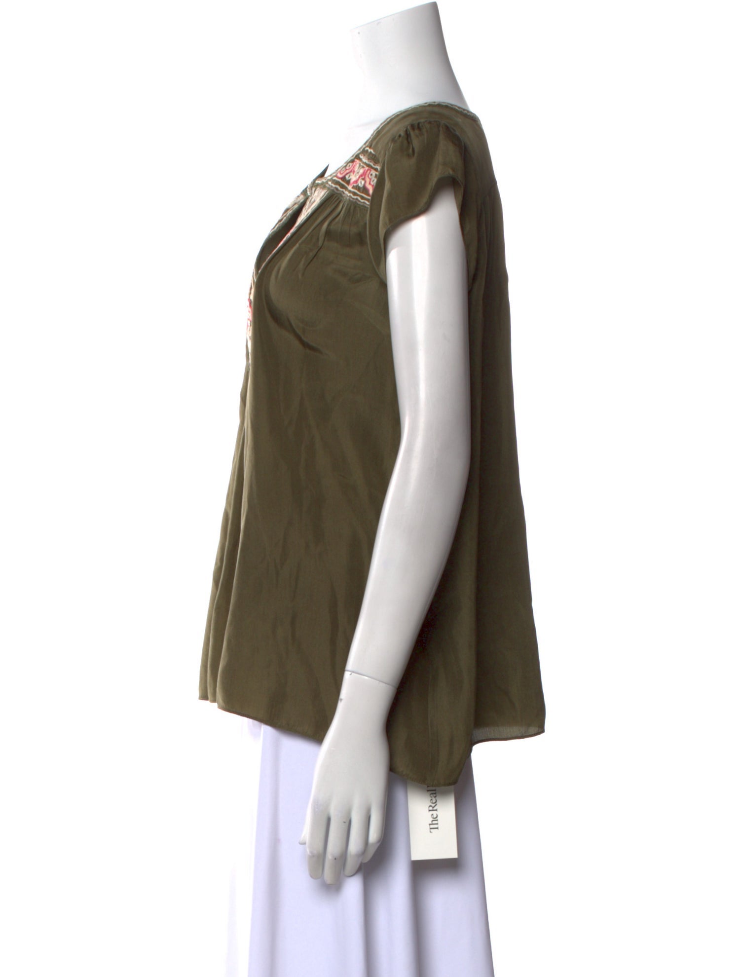 Calypso St. Barth Silk V-Neck Blouse