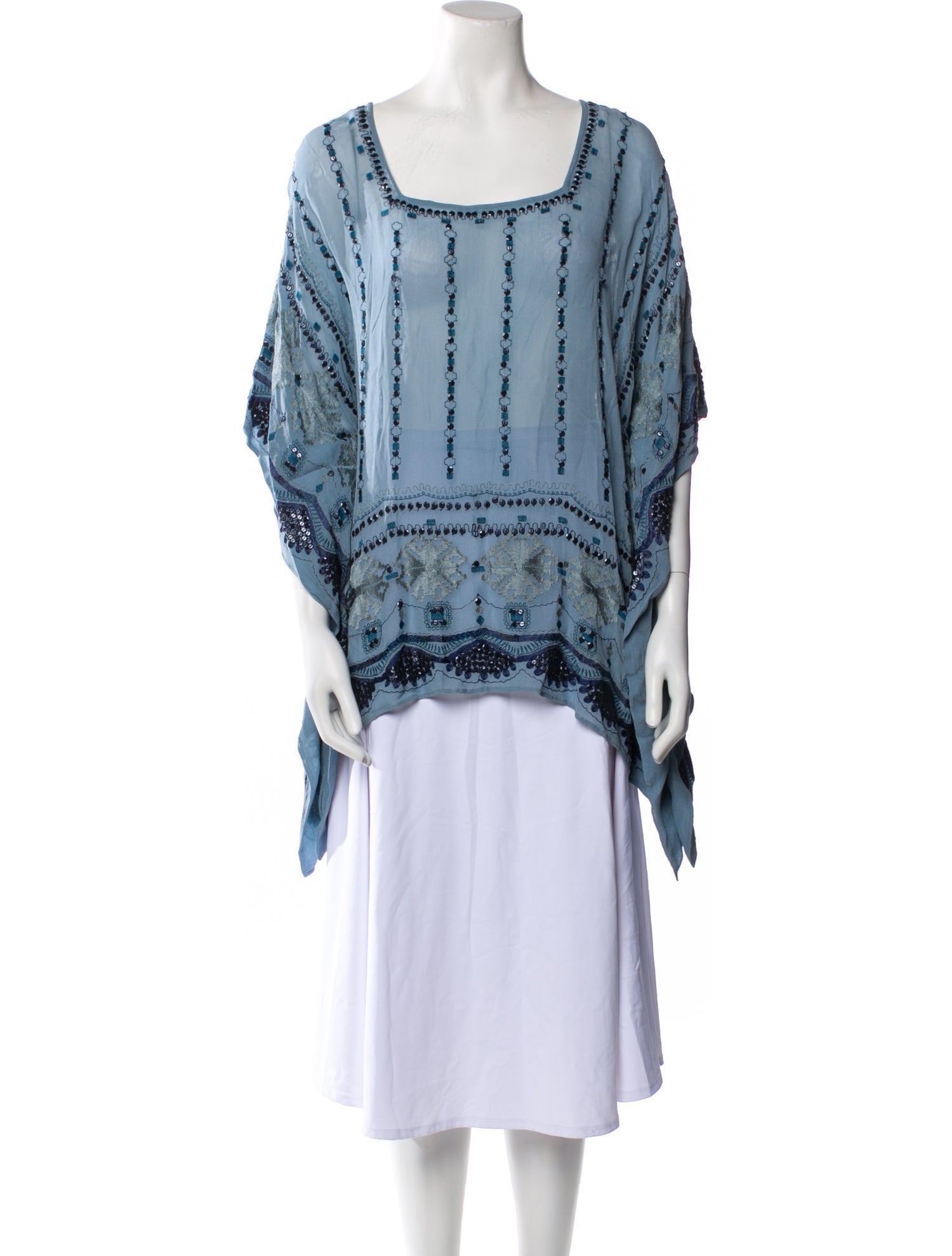 Calypso St. Barth Printed Square Neckline Tunic w/ Tags