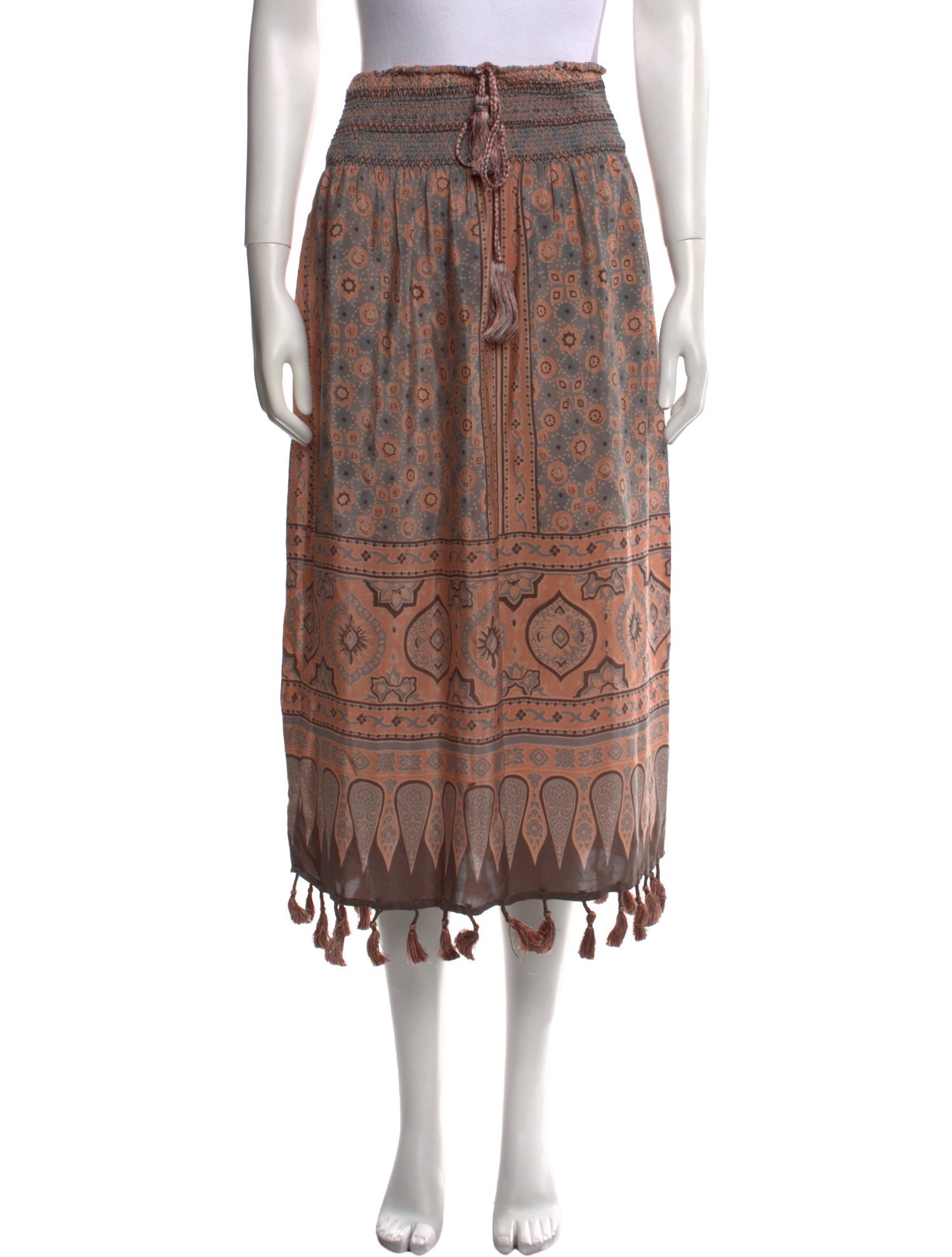 Calypso St. Barth Silk Midi Length Skirt