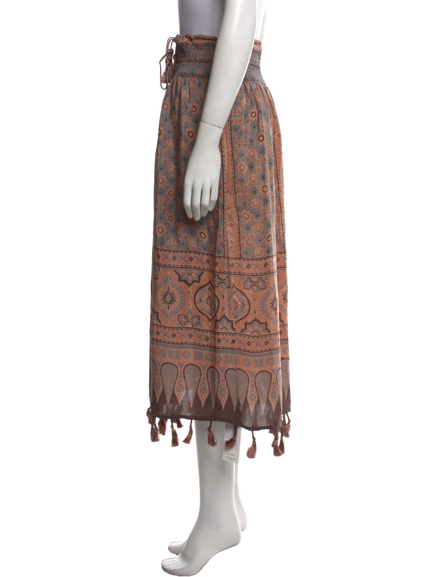 Calypso St. Barth Silk Midi Length Skirt