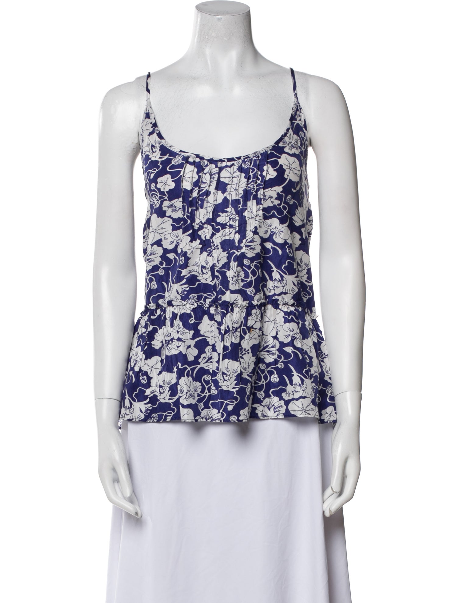Calypso St. Barth Silk Floral Print Top