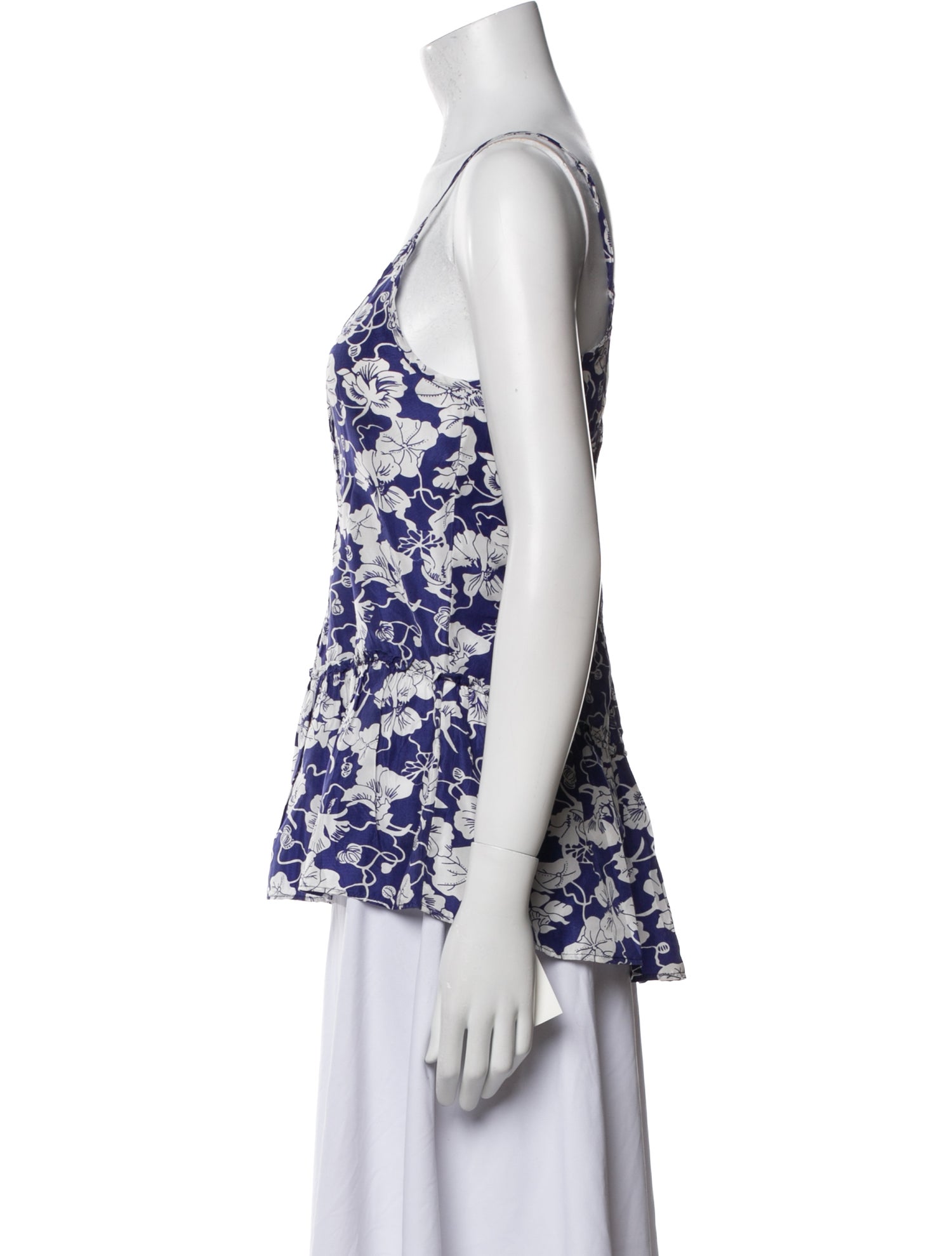 Calypso St. Barth Silk Floral Print Top
