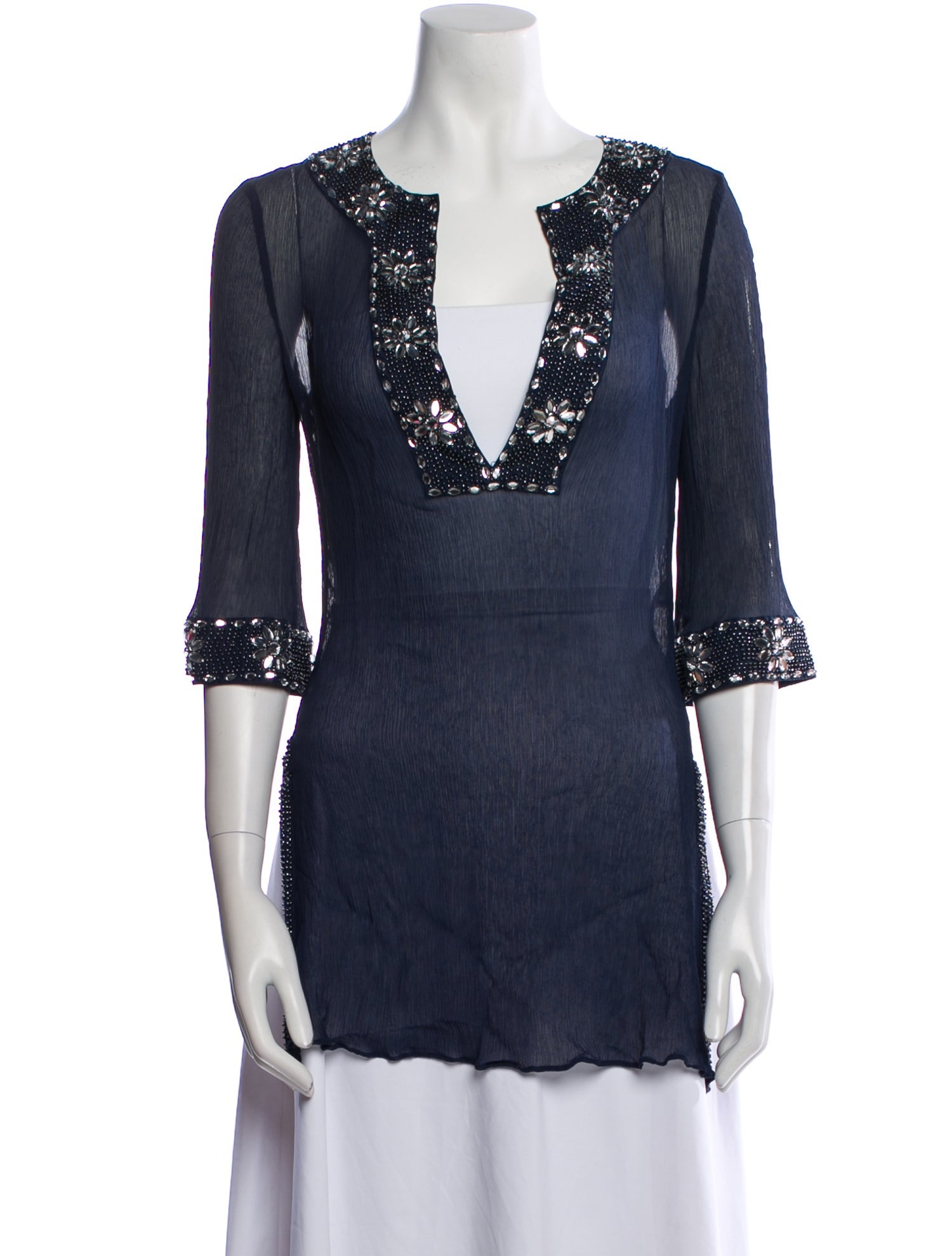 Calypso St. Barth Silk V-Neck Tunic