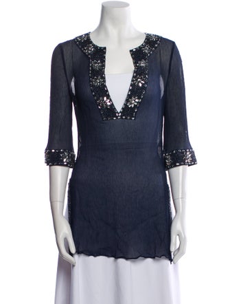 Calypso St. Barth Silk V-Neck Tunic