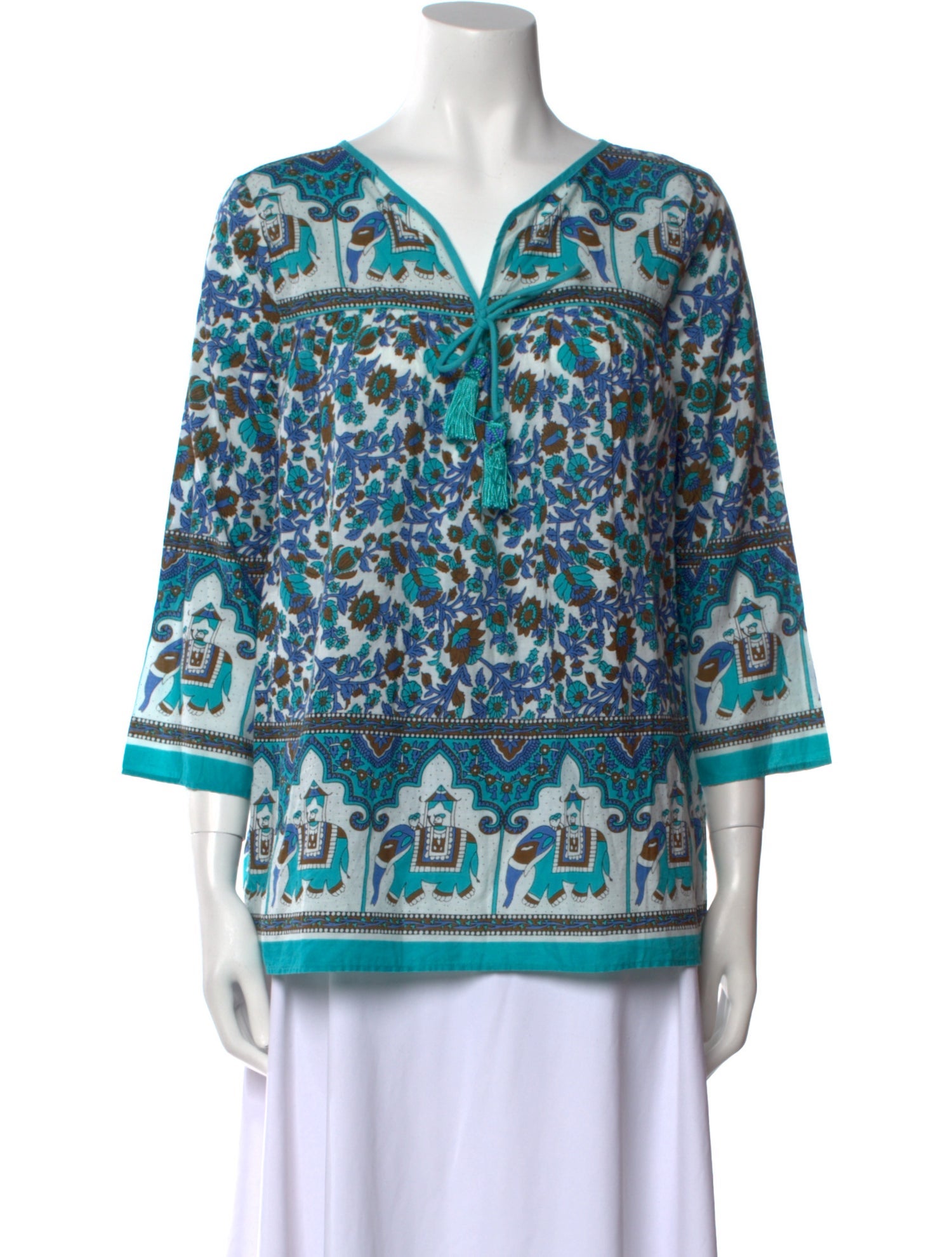 Calypso St. Barth Printed V-Neck Tunic