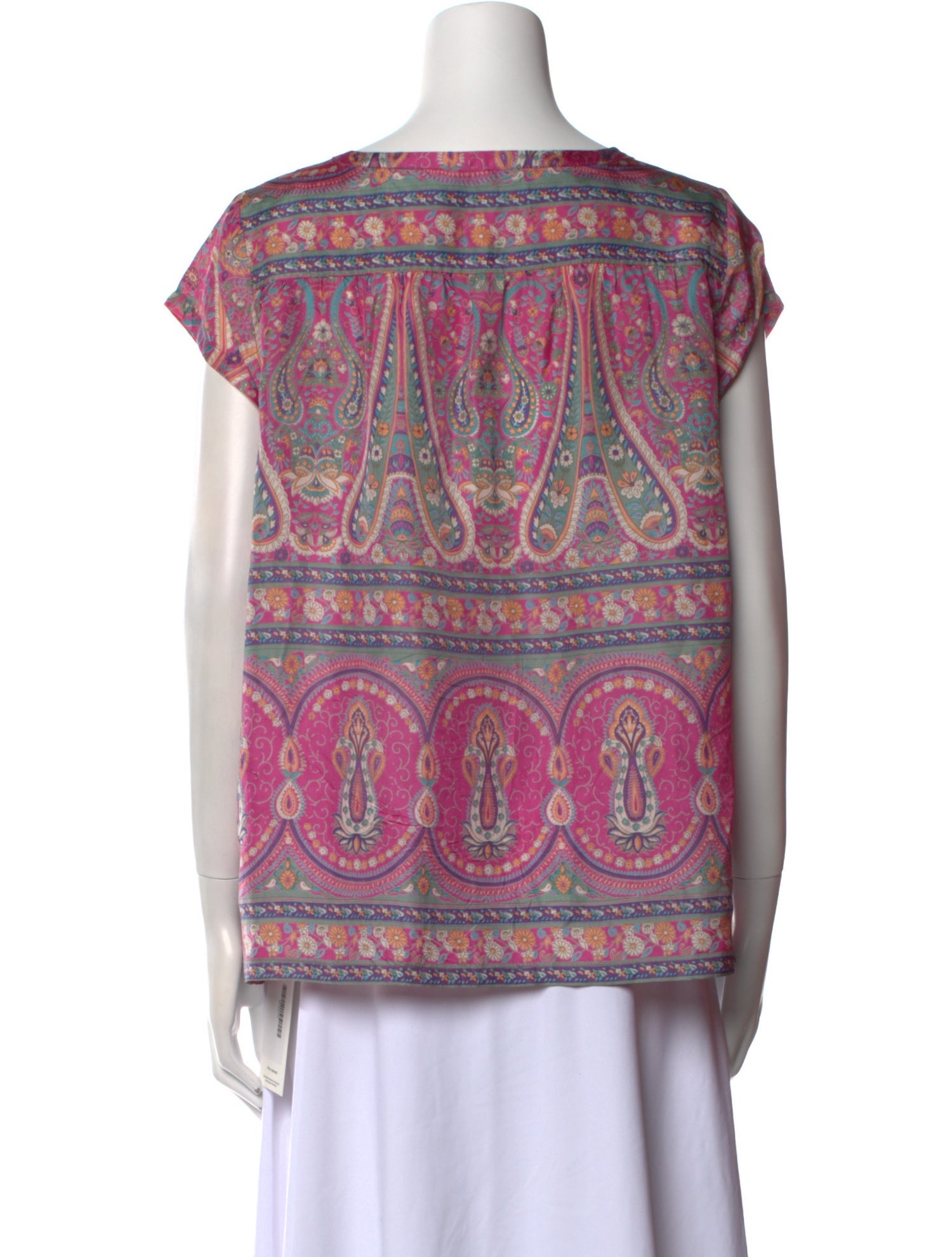 Calypso St. Barth Silk Paisley Print Blouse