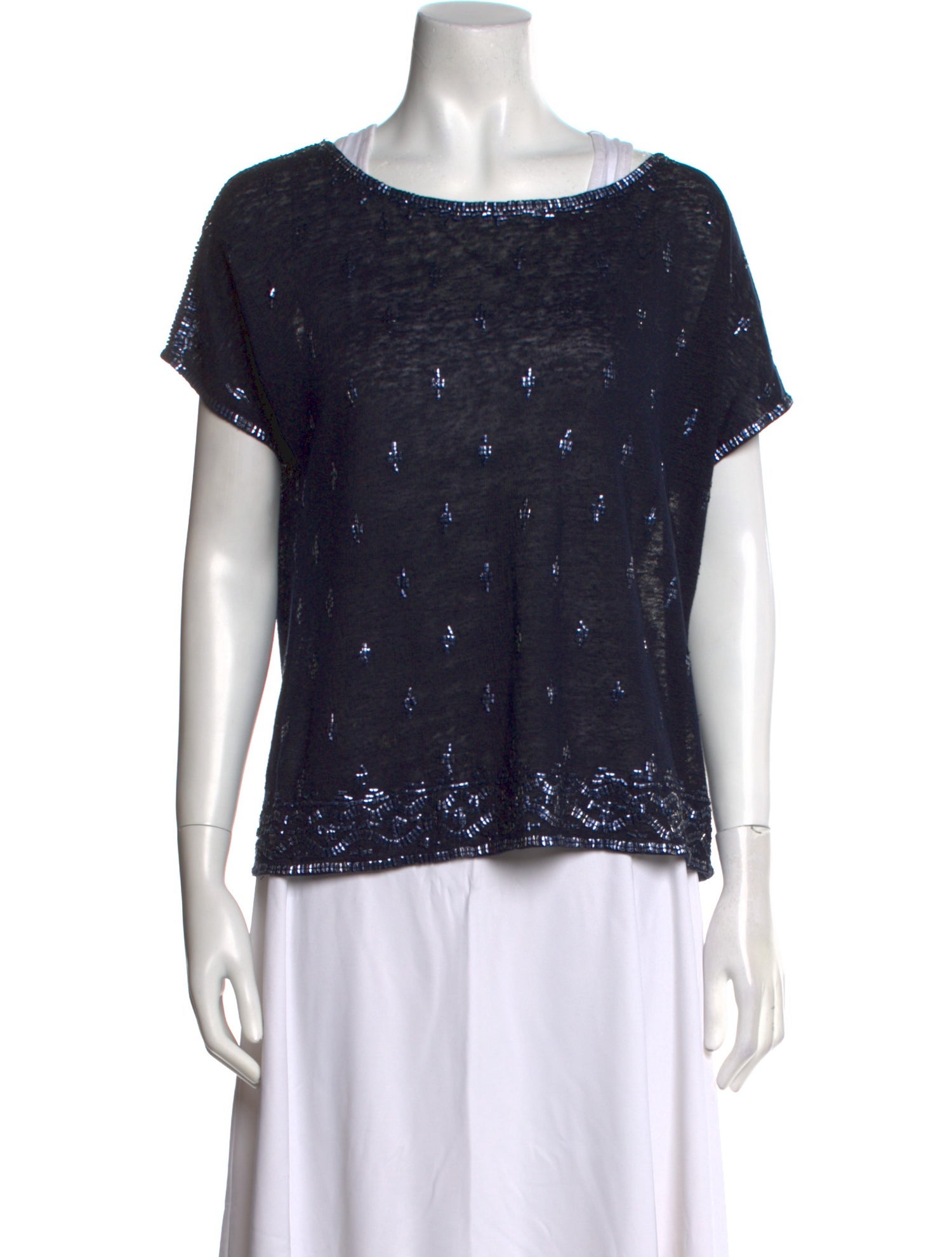 Calypso St. Barth Linen Bateau Neckline T-Shirt