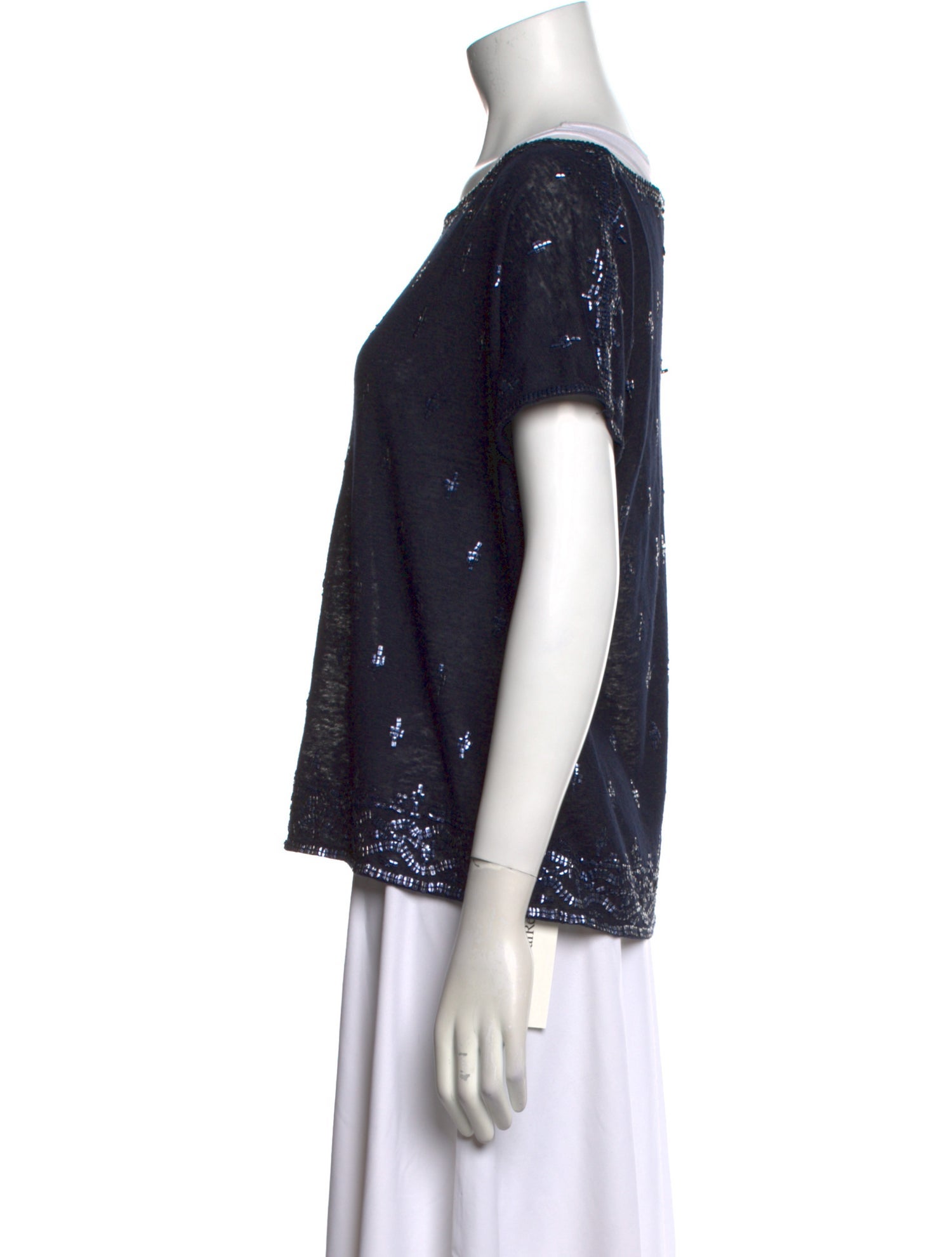 Calypso St. Barth Linen Bateau Neckline T-Shirt