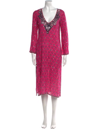 Calypso St. Barth Printed Midi Length Dress