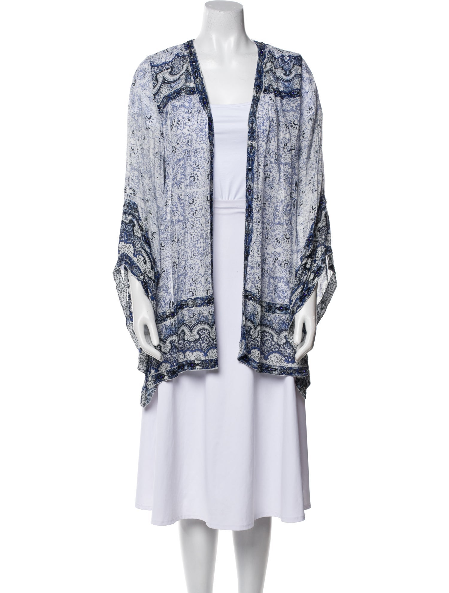 Calypso St. Barth Paisley Print Open Front Tunic