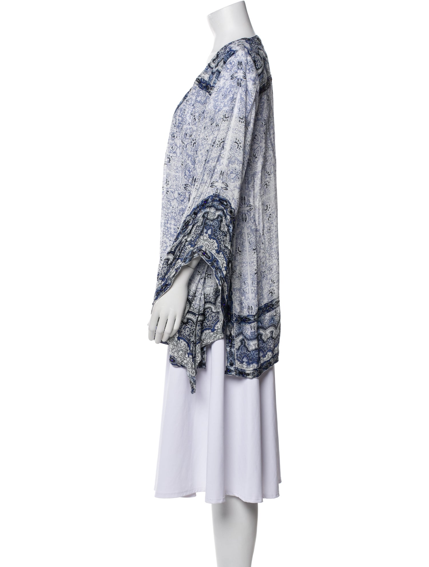 Calypso St. Barth Paisley Print Open Front Tunic