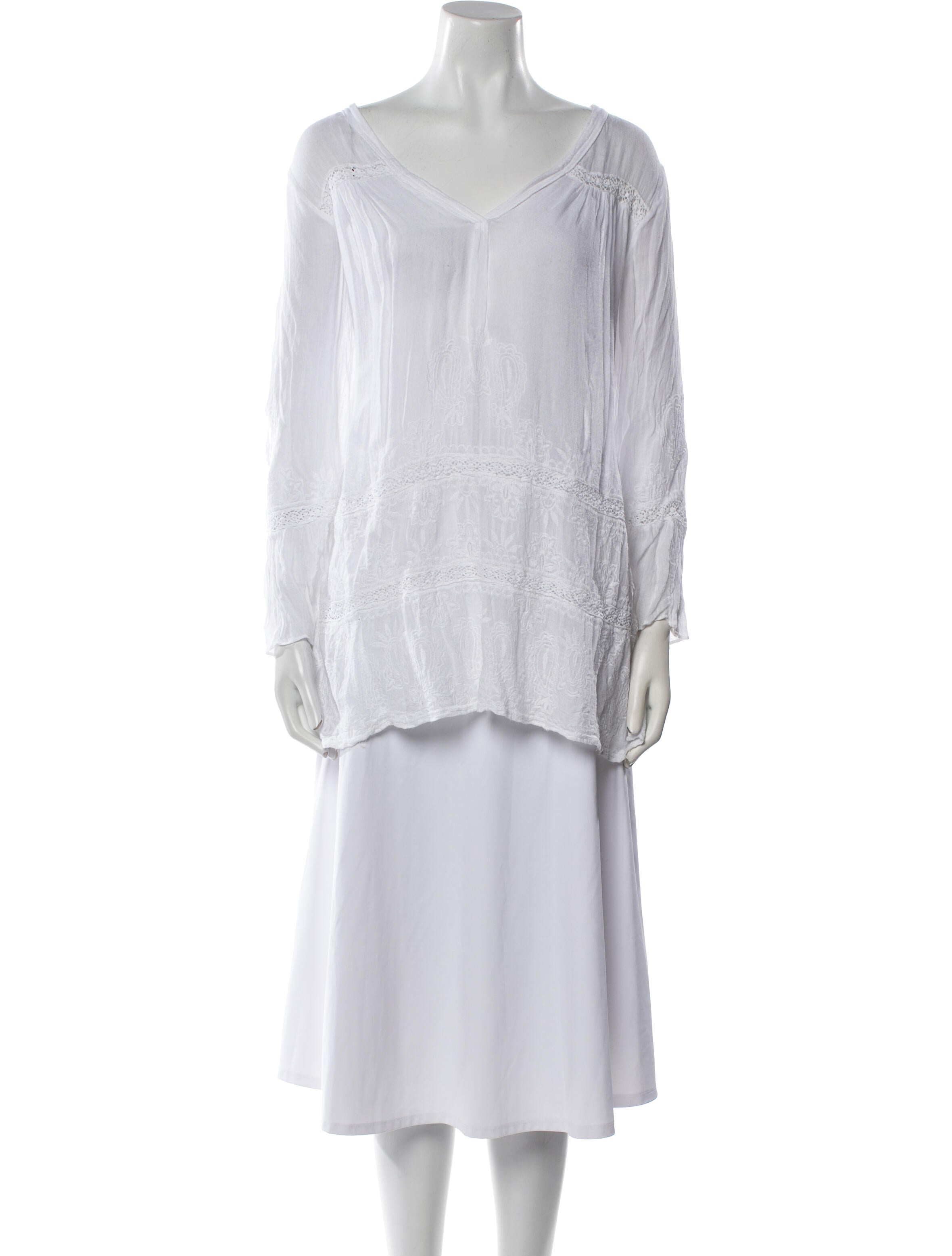 Calypso St. Barth Bateau Neckline Long Sleeve Tunic