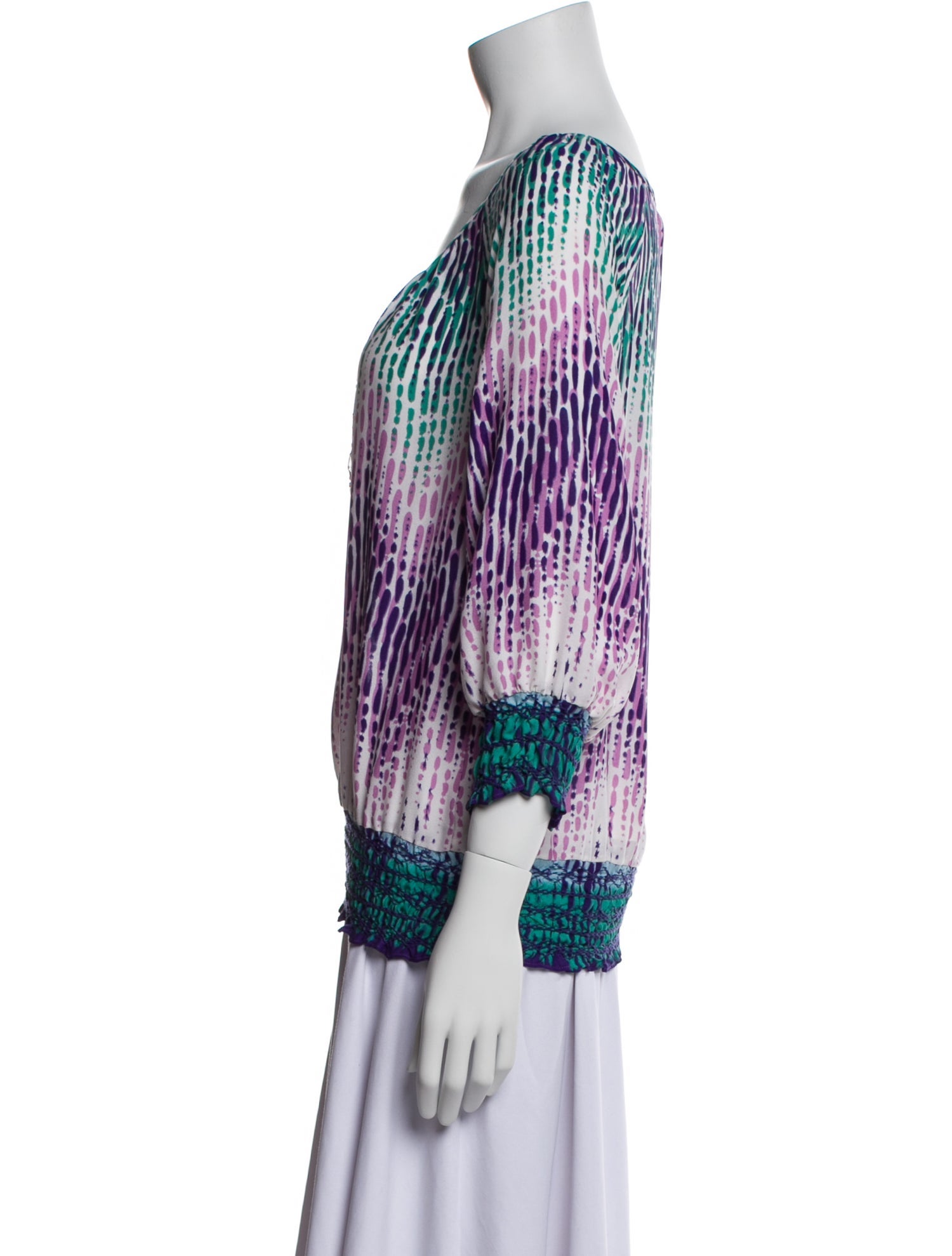 Calypso St. Barth Silk Printed Blouse w/ Tags