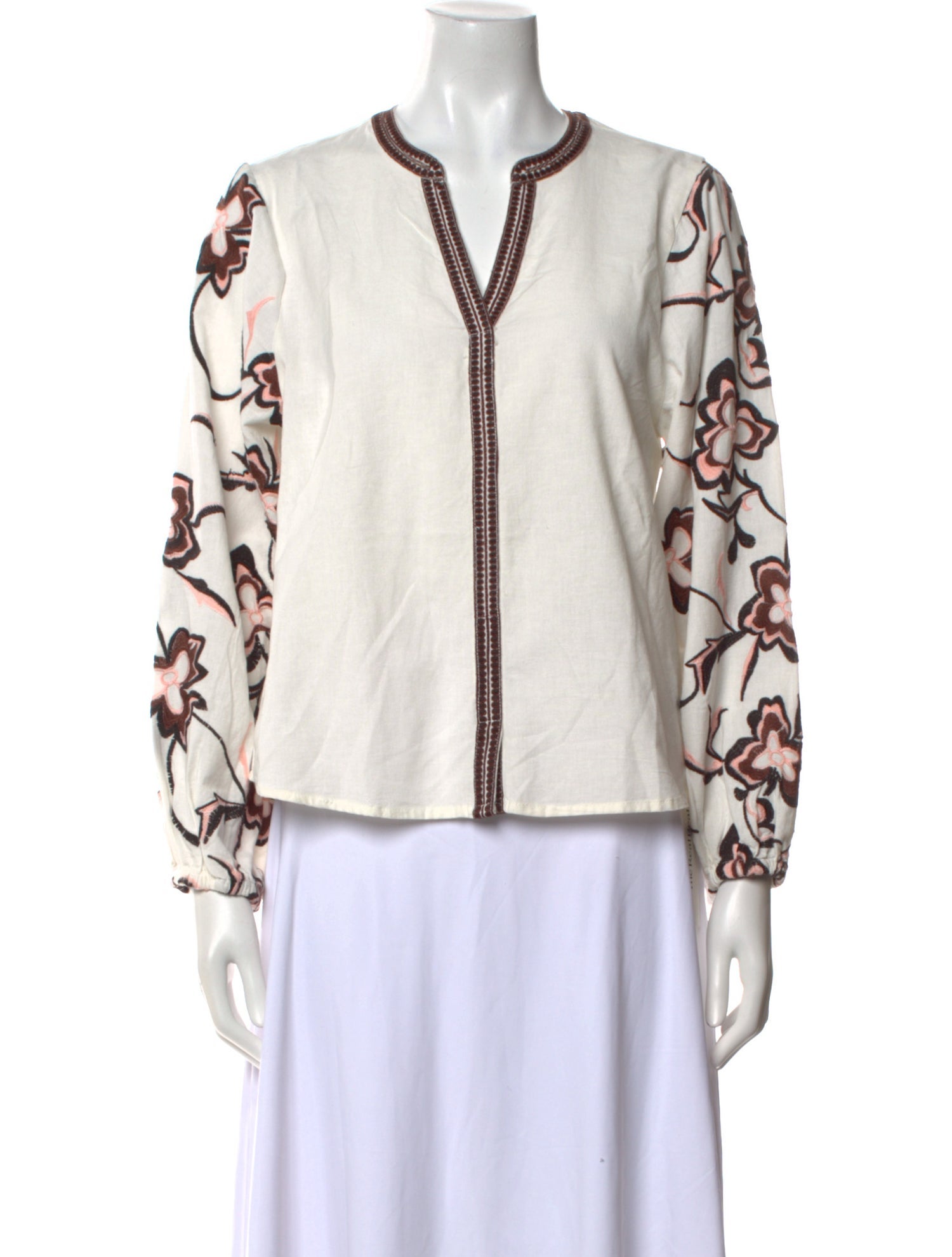 Calypso St. Barth Graphic Print V-Neck Blouse