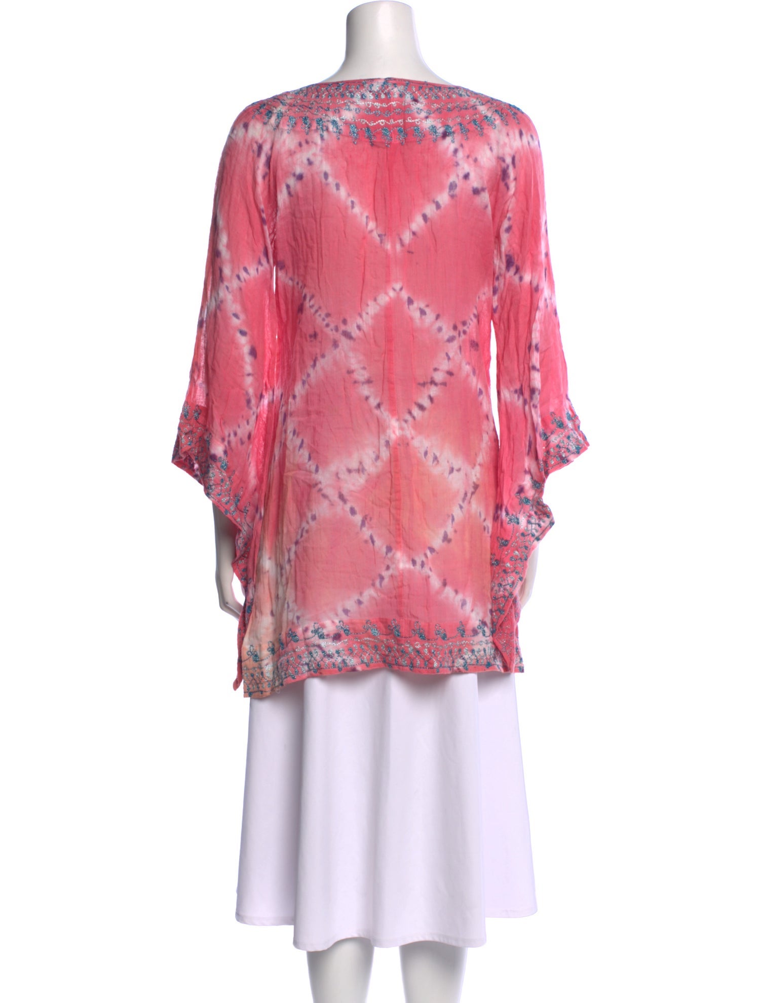 Calypso St. Barth Tie-Dye Print Scoop Neck Tunic