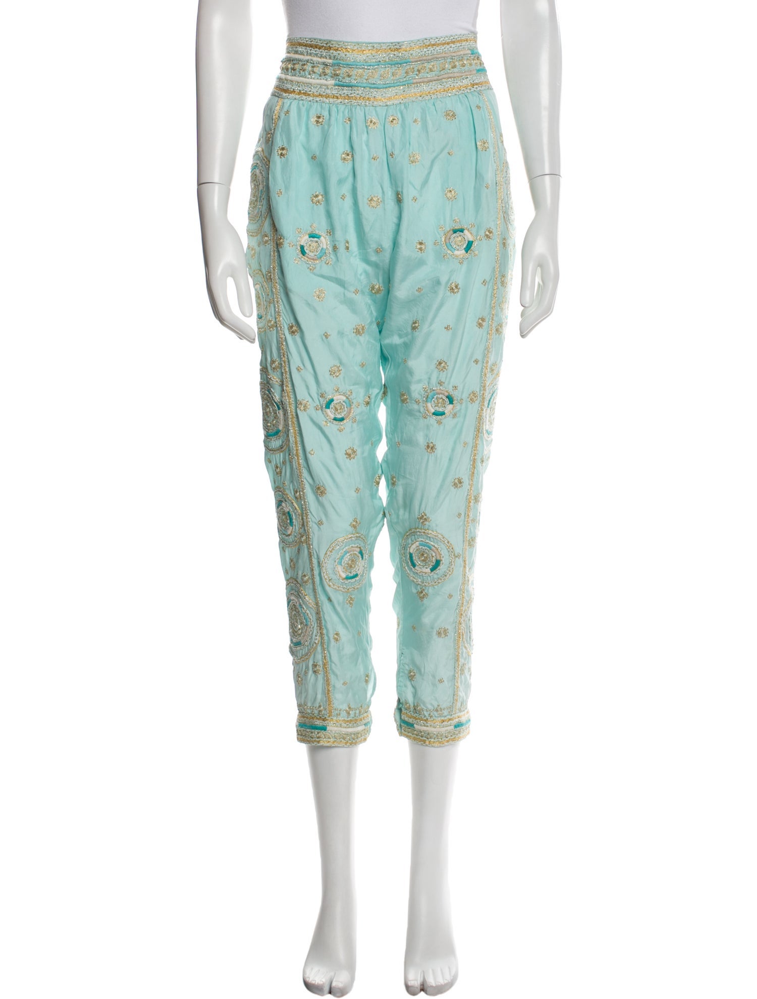 Calypso St. Barth Silk Skinny Leg Pants