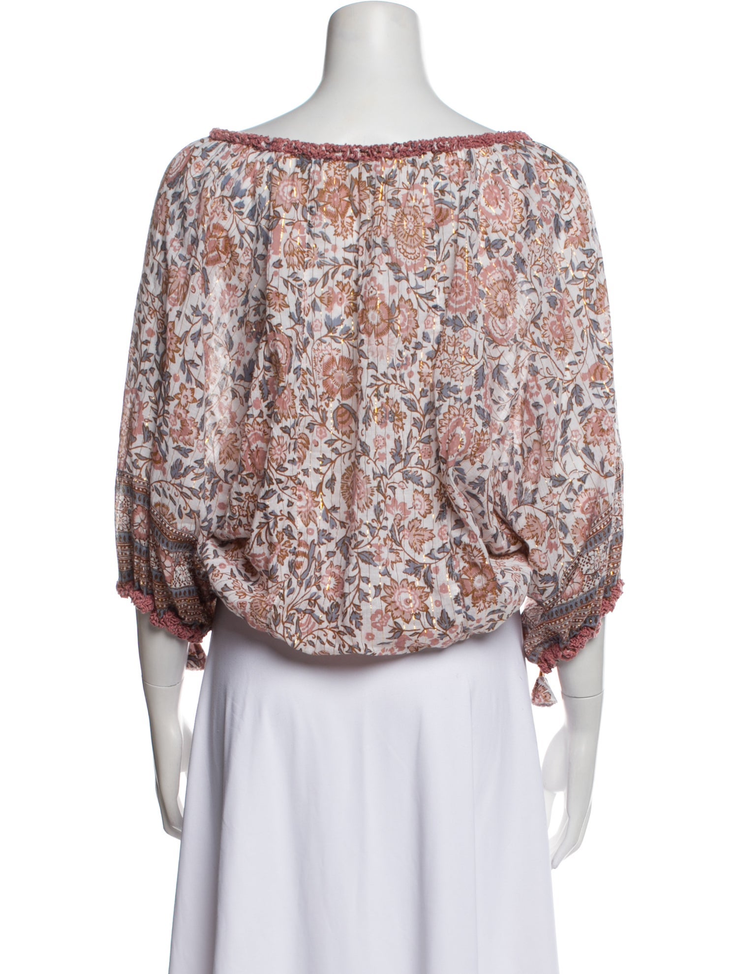 Calypso St. Barth Paisley Print Off-The-Shoulder Crop Top